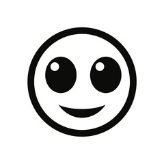 Fototapeta premium Happy emoticon design, black and white, for use on websites, with space for copy