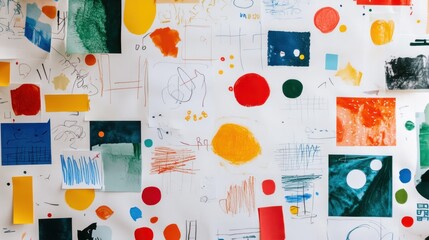 Abstract colorful collage on white background