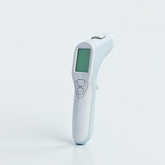 Digital infrared thermometer on white background  