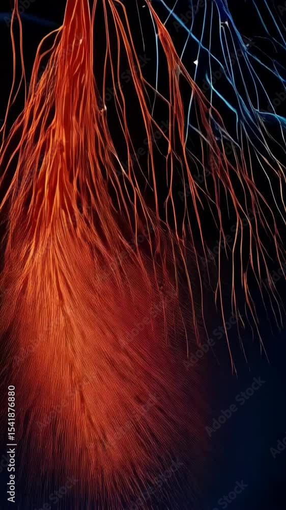Poster human brain with neuron connections glowing in orange and blue, representing nervous system function