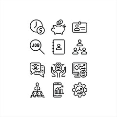 Modern Business & Economy Outline Icons Collection
