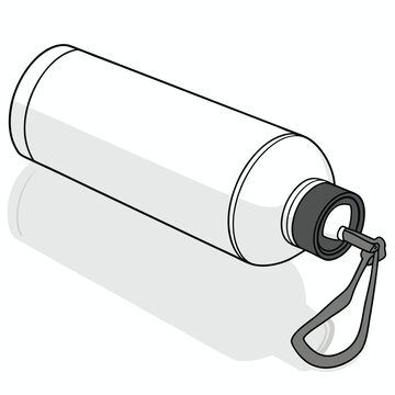 white water bottle with black cap clip art preview