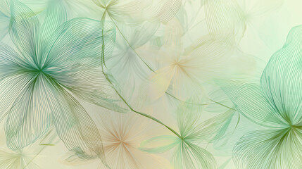 Beautiful transparent green flower background wallpaper