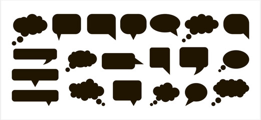 Chat icon isolated. Stencil speech symbol. Vector illustration