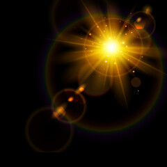 Glow isolated white transparent light effect, sun light with lens flare effect. Sun flush, Sun, sunrays, transitions, lens flare, light leaks and glare in PNG format. sunlight PNG