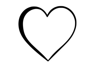 Outline of a classic heart shape in black, set against a plain white background.