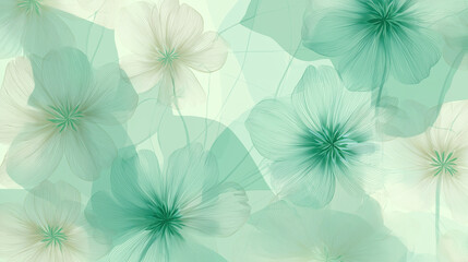 Beautiful transparent green flower background wallpaper