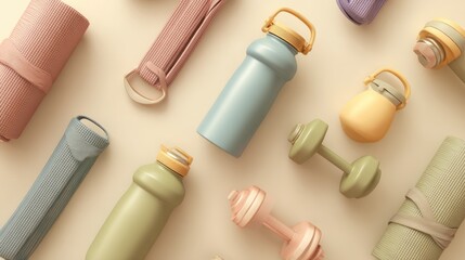 Naklejka premium Colorful fitness accessories (2)