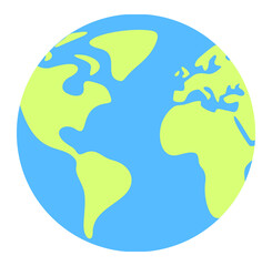 Planet earth rotates around itself or its axis. Globe, hemisphere, planetary and orbiting, illustration