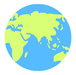 Planet earth rotates around itself or its axis. Globe, hemisphere, planetary and orbiting, illustration