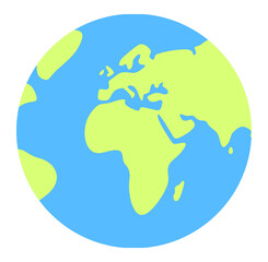 Planet earth rotates around itself or its axis. Globe, hemisphere, planetary and orbiting, illustration