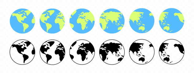 Planet earth rotates around itself or its axis, graphic design. Globe, hemisphere, planetary and orbiting, vector design and illustration