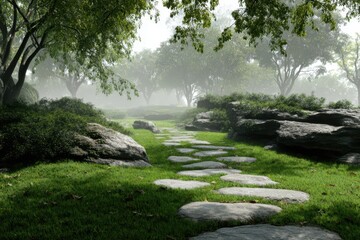 Moonstone garden path banner