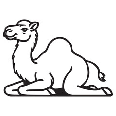 Obraz premium Camel silhouette clipart from the desert with Arabic animal graphics and Sahara caravan design