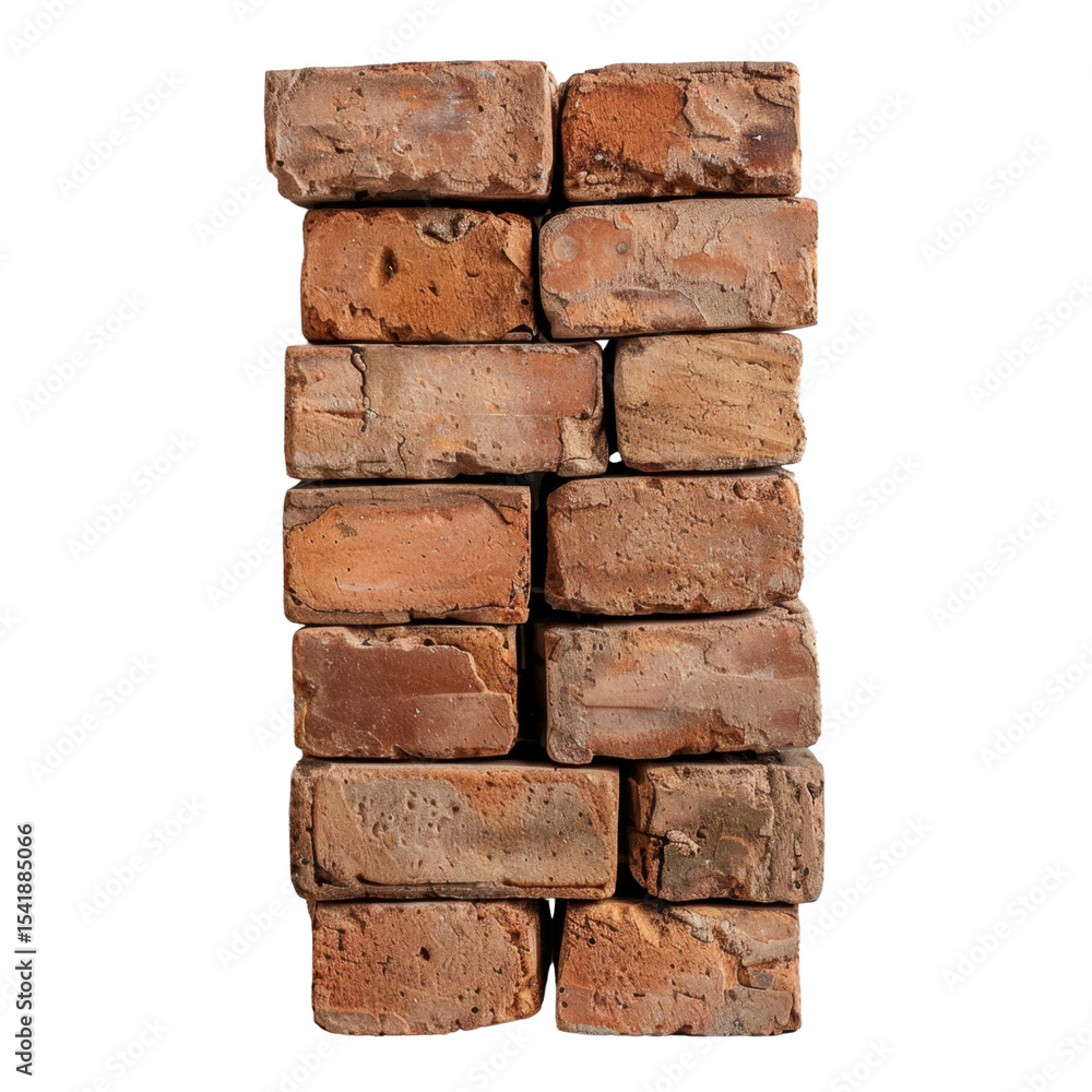 Poster textured brick wall with warm tones and rustic appearance, ideal for various design projects transpa