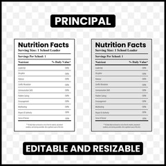 Principal Nutrition Facts
school principal label  
funny principal design  
principal appreciation gift  
education leader nutrition facts  
school staff humor  
principal personality traits  
daily 
