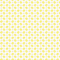 Cheerful Yellow and White Floral Seamless Pattern