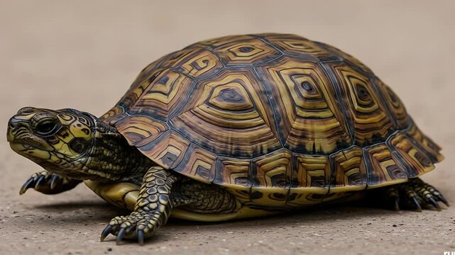 Close-up of a Beautiful Leopard Tortoise, reptile with unique shell patterns and texture