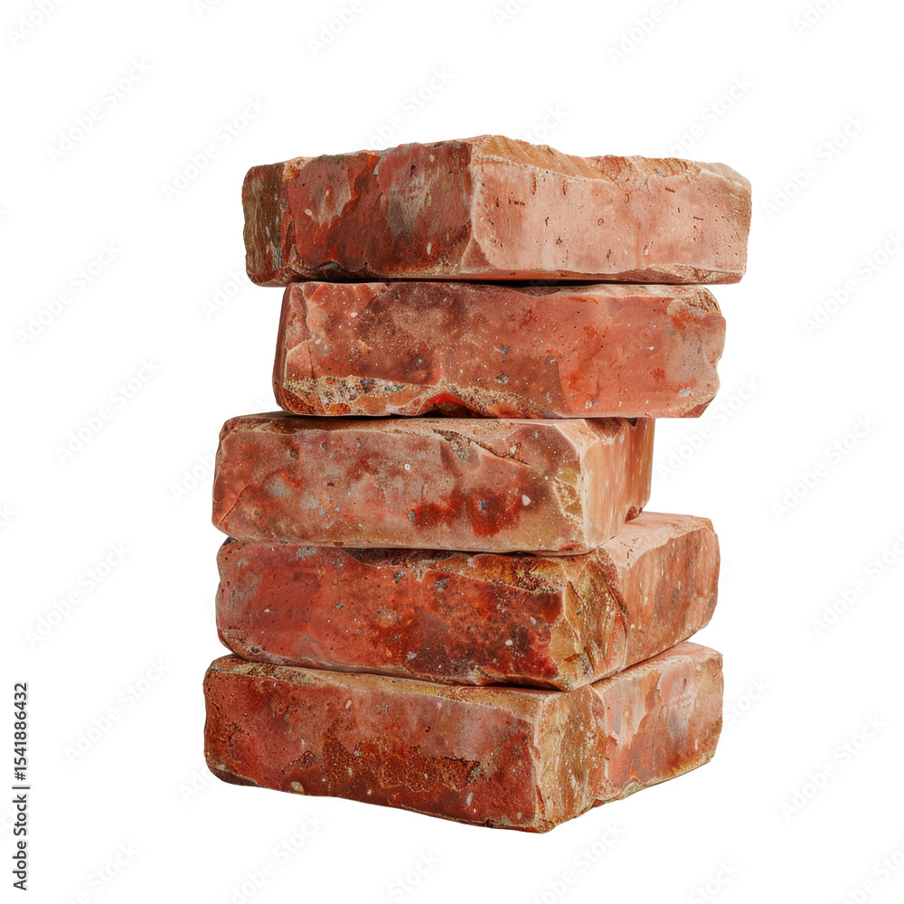 Poster stacked red bricks create sturdy and rustic appearance, perfect for construction or decorative proje