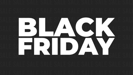 Black Friday typography banner.  Modern linear typography text illustration isolated on black background.Design template for Black Friday sale.