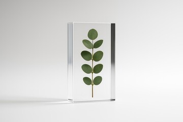 Preserved plant specimen displayed in clear acrylic, showcasing botanical beauty for educational purposes