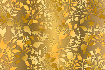 seamless pattern golden luxury floral ranch 