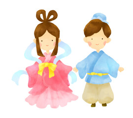 七夕の水彩風イラスト