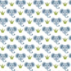 Baby Elephant Pattern Seamless Vector Illustration