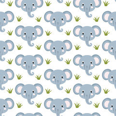 Elephant Baby Face Pattern for Textile Design