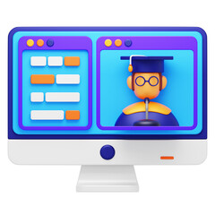 Online Graduation 3D Icon