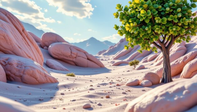 create a stunning 3d rendering of a puter generated scene in stereoscopic format, featuring a subject located on the right side of the image