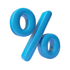 Blue percentage sign illustration for sale and discount promotion marketing and advertising material