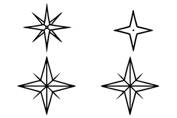 Radiant Star Line Art Vector