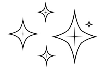 Radiant Star Line Art Vector