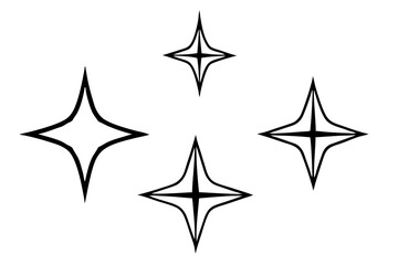 Radiant Star Line Art Vector