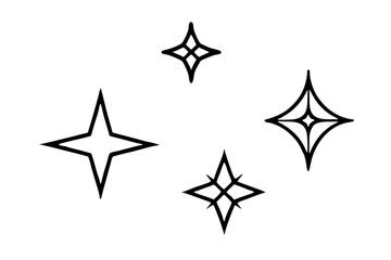 Obraz premium Radiant Star Line Art Vector