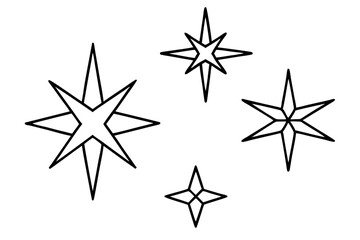 Fototapeta premium Radiant Star Line Art Vector