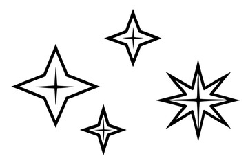 Radiant Star Line Art Vector