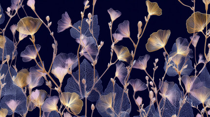 Beautiful transparent blue flower background wallpaper
