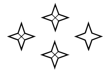 Obraz premium Radiant Star Line Art Vector