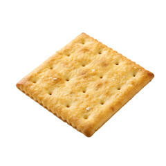 Crispy Square Cracker for Snacking Isolated on Transparent Background