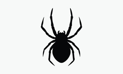 black spider silhouette, halloween decoration, creepy insect vector, Silhouettes of black spider, Halloween decorations,Vector collection of spider 