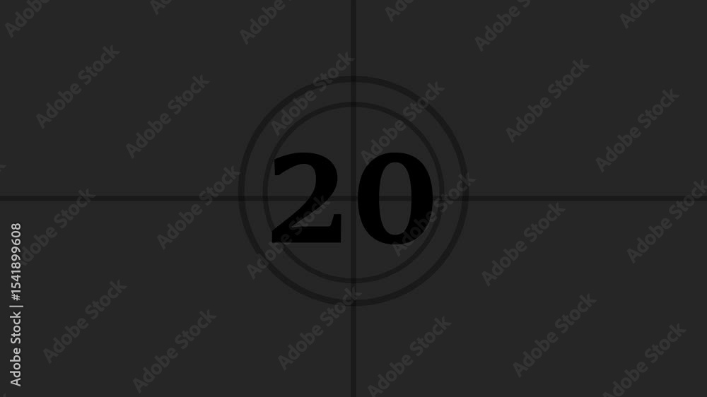 Poster time remainder animation with 25 to 0,25 second timer animation on background.countdown timer from 2