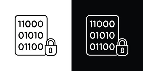 Binary Lock icon. Graphic Design vector icon. Ui Ux Icons