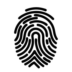 Fingerprint icon, universal symbol for identity, security and authentication. Biometric vector graphic for technology themes, access control and privacy designs. Unique human fingerprint pattern