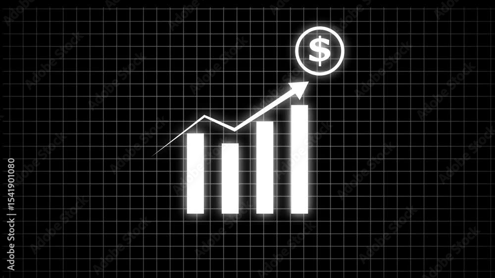 Aufkleber animated of graph chart icon with dollar sign.suitable for abstract business graph icon animation ba