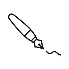 Outlined fountain pen with a detailed nib. Great for writing, calligraphy, or office use.