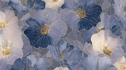 Beautiful transparent blue flower background wallpaper
