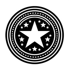 Black and White SVG of a Circular Badge Design