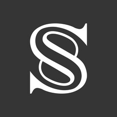 the logo unite of the letters S 8 or 8 S. Outline, unique and elegant.